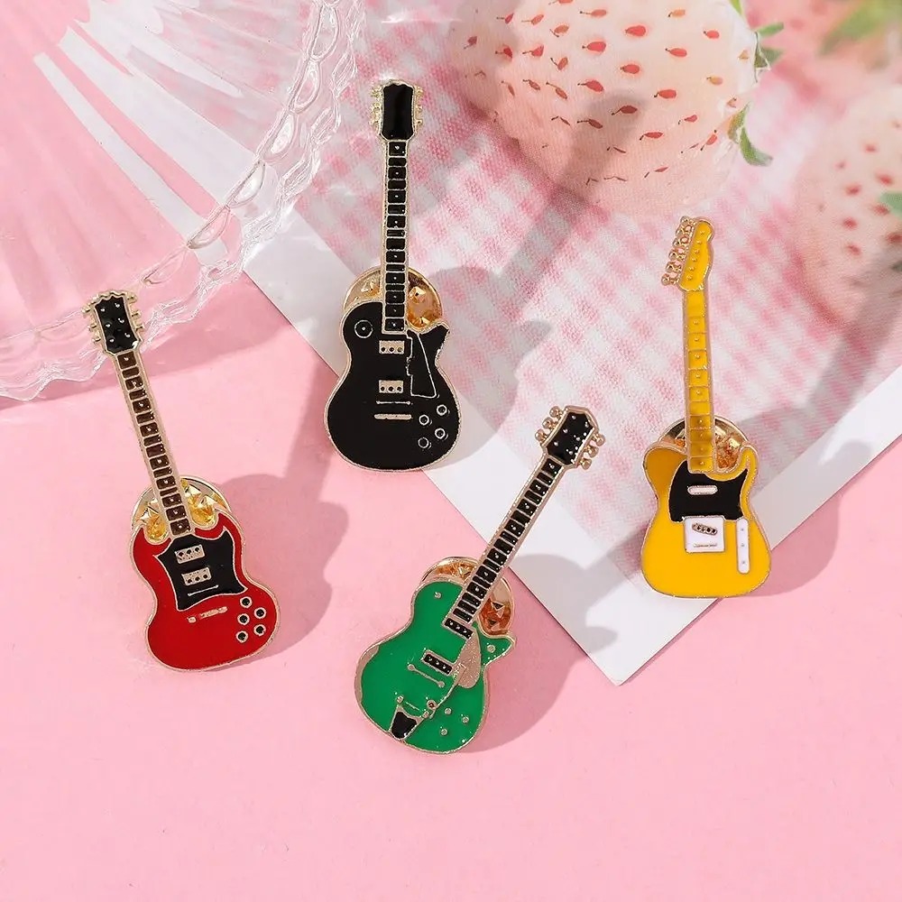 Musical Instrument Jewelry - 1/2/4PCS Vintage Metalen Emaille Gitaar Broche