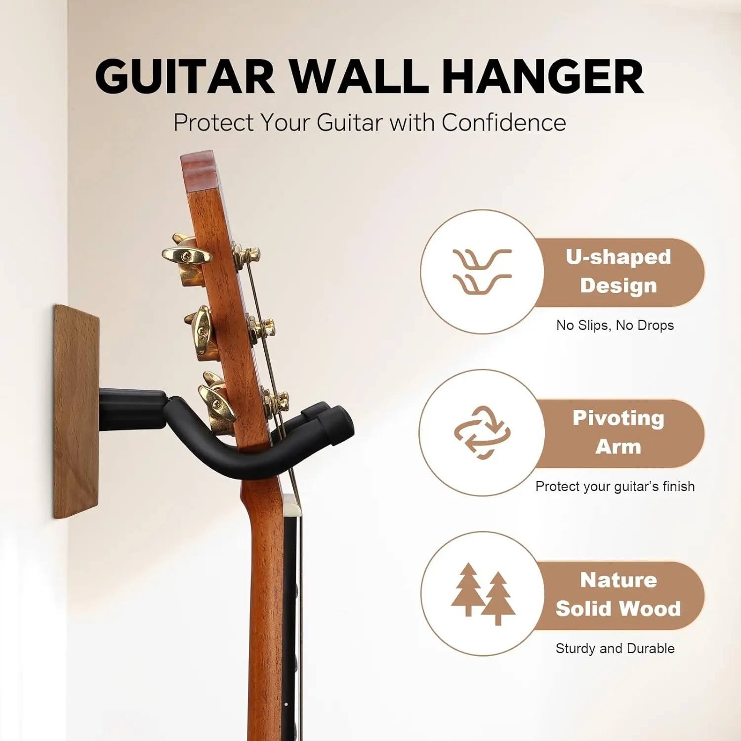 Musical Instrument Dulcimer - Wandbevestigde gitaarhaakhouder voor elektrische basgitaar en