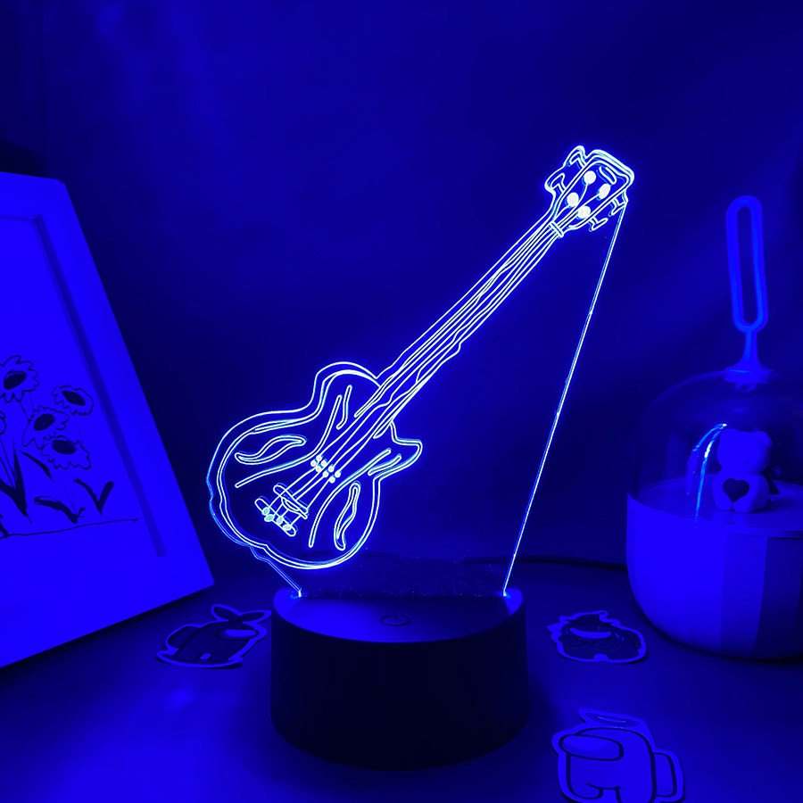 Musical Instrument No Touch - Gitaar 3D Illusie LED-nachtverlichting Kerstmis Cool