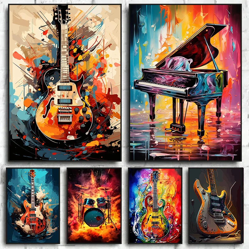 Abstracte kleurrijke kunst muz - Musical Instrument Art recensie en prijs