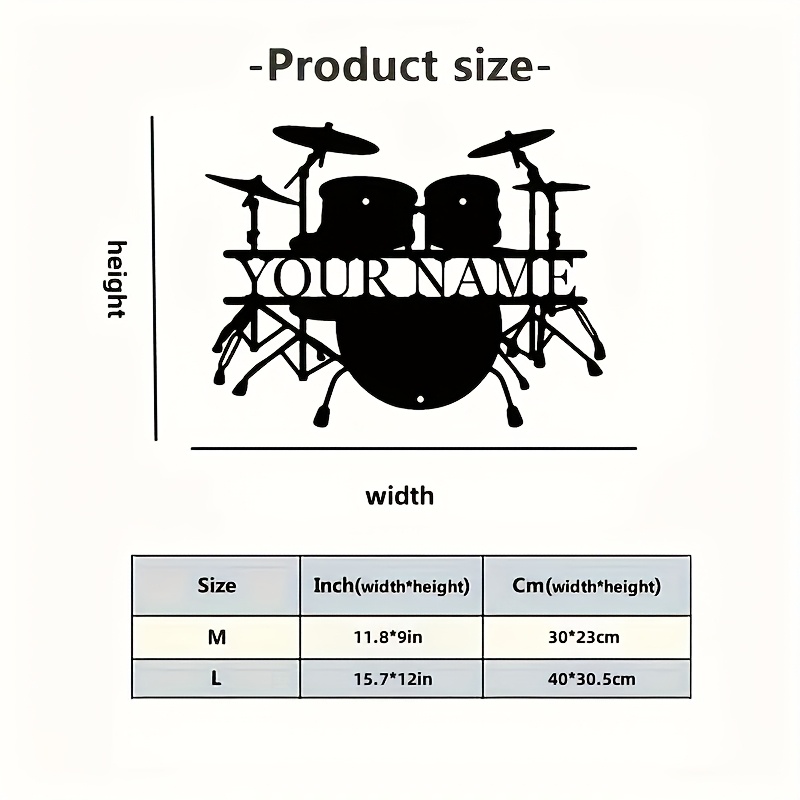 Op maat gemaakte metalen wandd - Musical Instrument Name recensie en prijs
