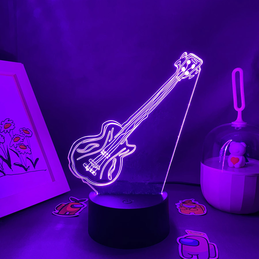 Gitaar 3D Illusie LED-nachtver - Musical Instrument No Touch recensie en prijs