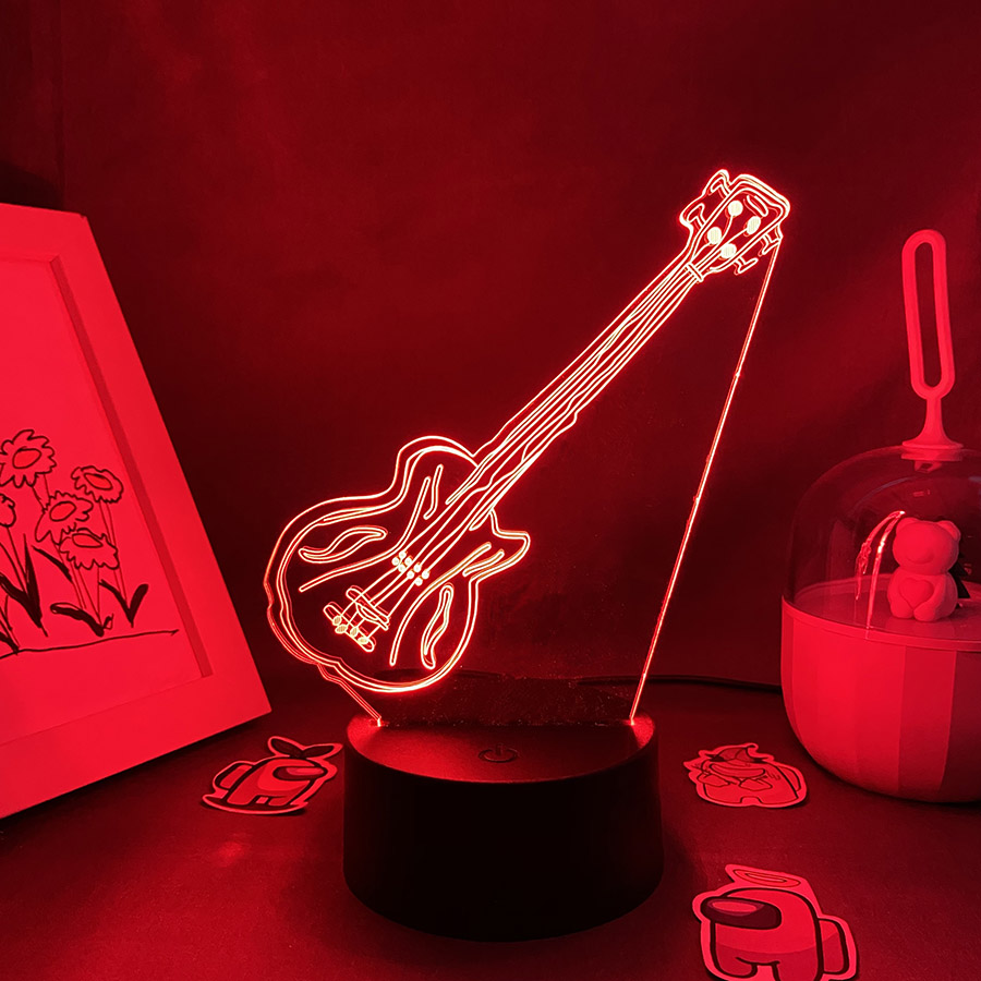 Gitaar 3D Illusie LED-nachtver - Musical Instrument No Touch recensie en prijs